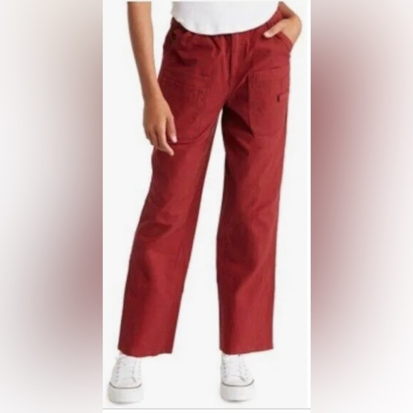 Free People Women’s Voyage Utility High Rise Wide Leg Cargo Pants in Red Size XS - Picture 2 of 16